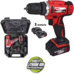 Trapano batteria al litio 18 V Valex Family-Tech 218 2 batterie valigia luce LED